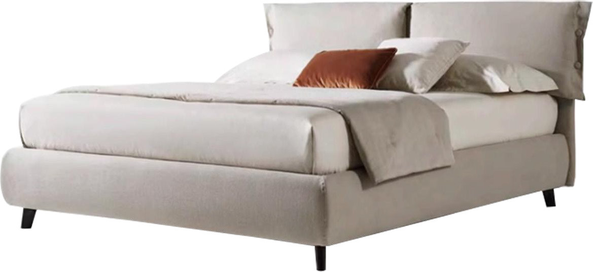 Spacious Neutral Fabric Platform Bed for Apartment Bedroom MJ-C49