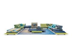 Modular Combination Mah Jong Sofa Table Set for High-end Lobby Mah Jong