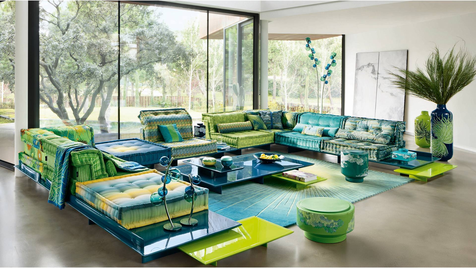 Modular Combination Mah Jong Sofa Table Set for High-end Lobby Mah Jong