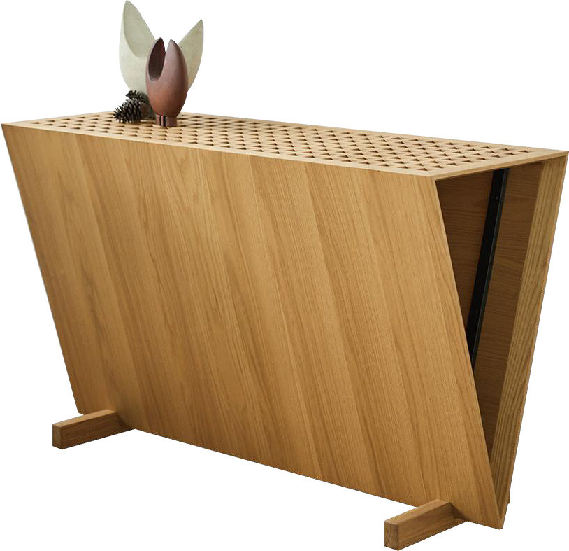 Special-shaped Fluted Solid Wood Console Table for Residential Interior MJ-XG02