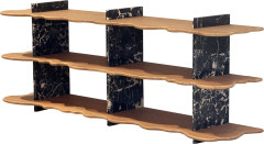 Marble & Wood Multi-tier Display Shelf for Entryway Space MJ-XG03