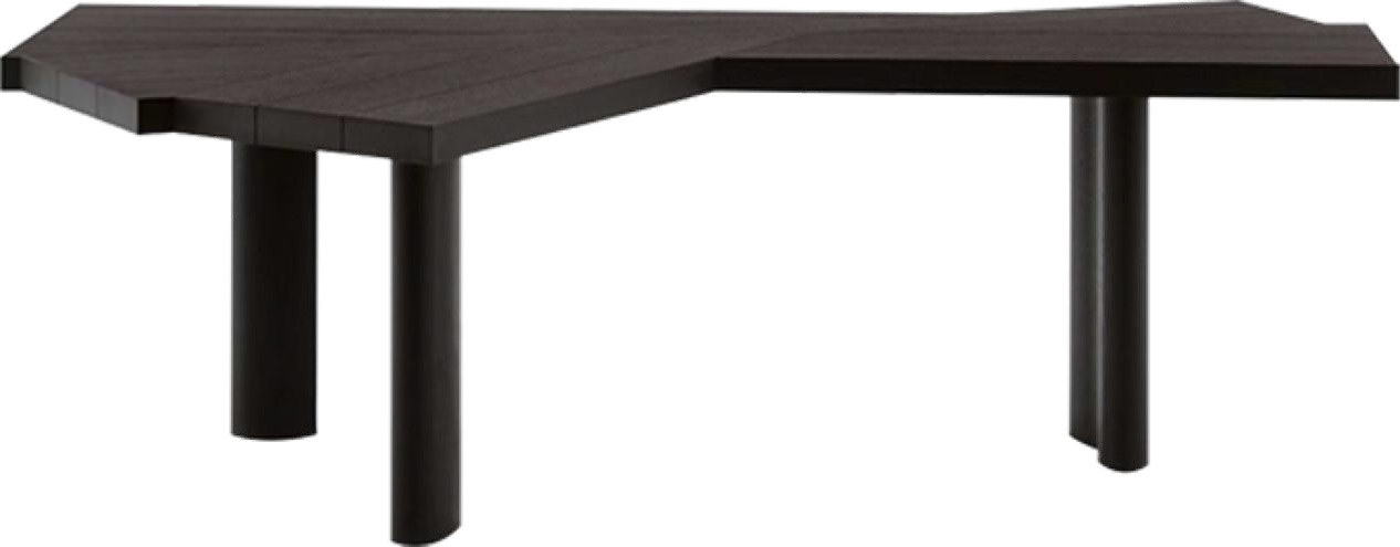 Minimalist Dark Solid Wood Dining Table for Villa Dining Room MJ-ST02