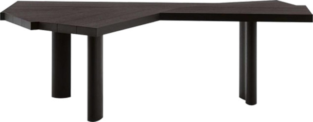 Minimalist Dark Solid Wood Dining Table for Villa Dining Room MJ-ST02