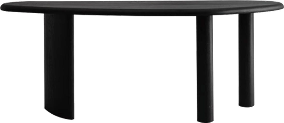 Sleek Matte Black Wooden Dining Table for Luxury Residence MJ-ST01