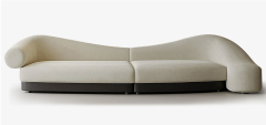 Two-tone Asymmetrical Curved Fabric Sofa for Hotel Lobby Project QY-S1764