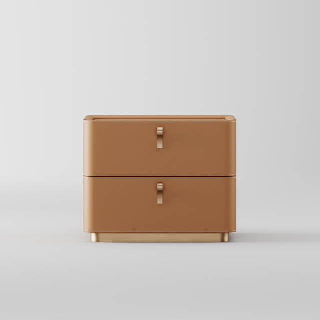 Solid Wood 2-Drawer Bedside Nightstand for Bedroom Storage BT-6003