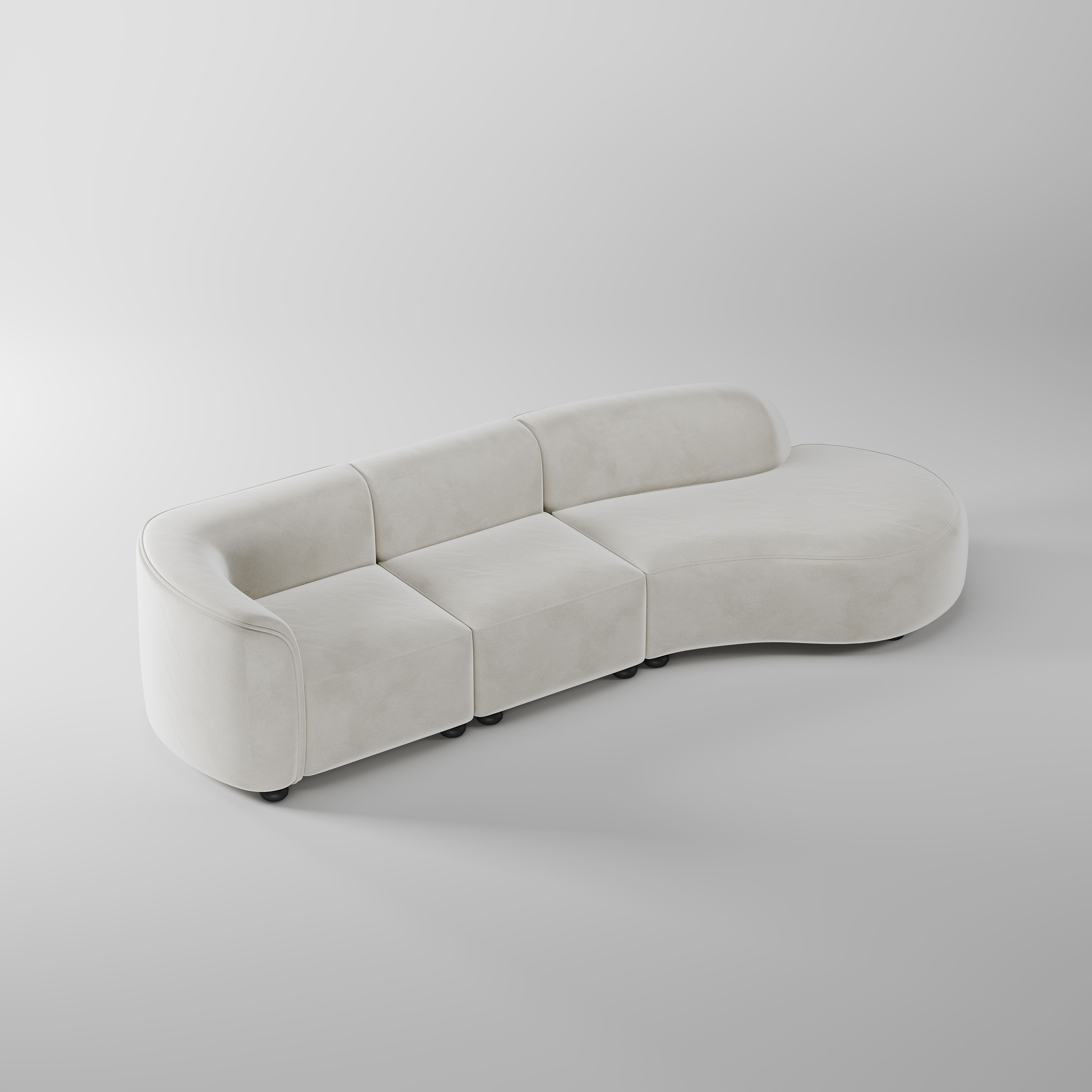 Soft Arc Fabric Sofa for Family Living Space SF-1005