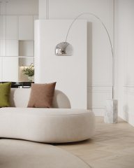 Soft Arc Fabric Sofa for Family Living Space SF-1005