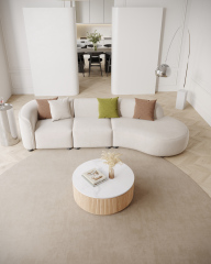 Soft Arc Fabric Sofa for Family Living Space SF-1005