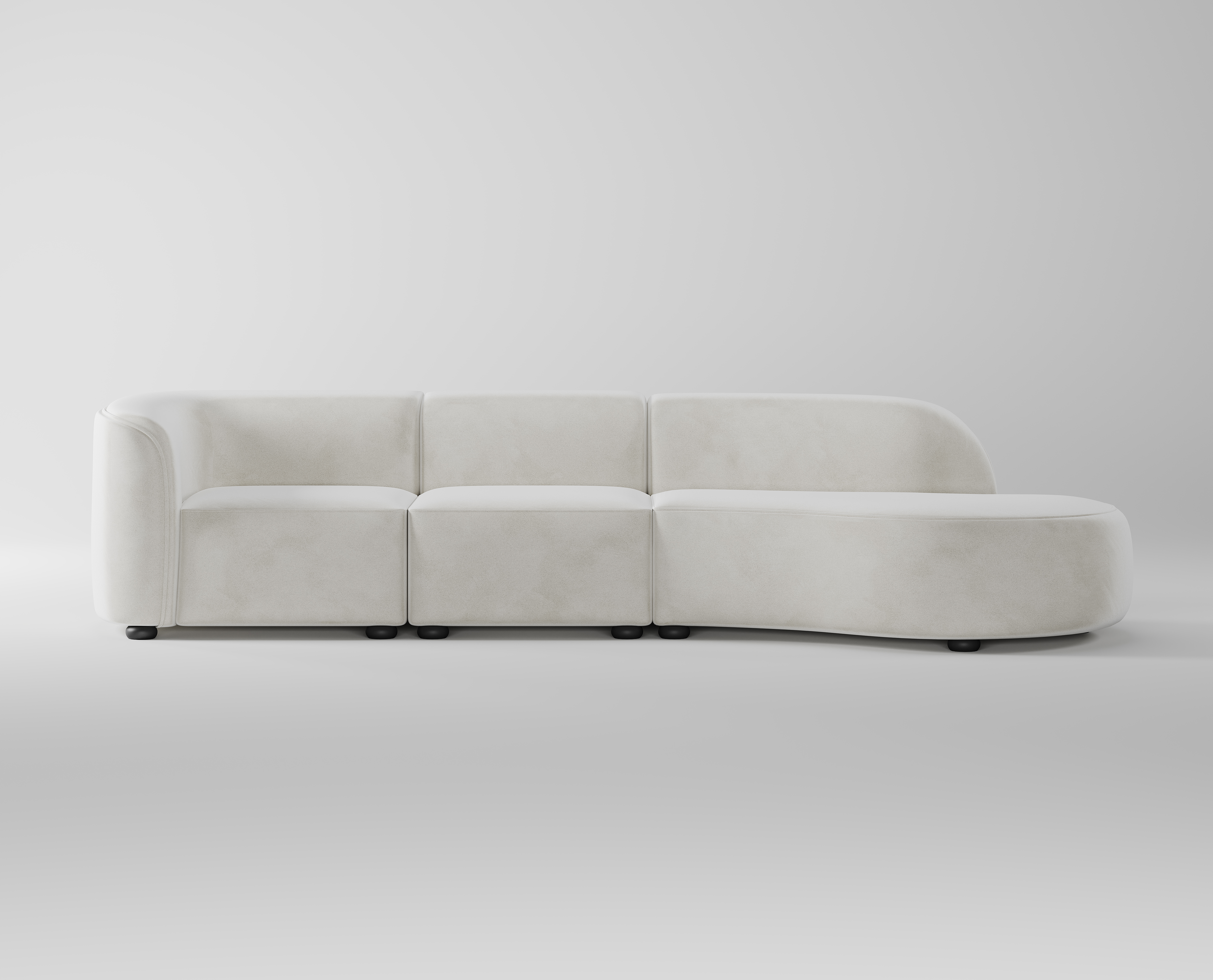 Soft Arc Fabric Sofa for Family Living Space SF-1005
