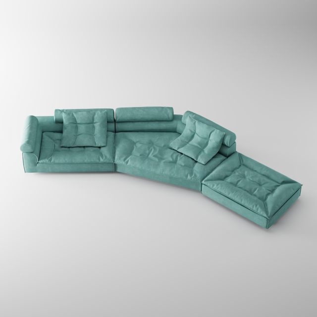 Custom Arc Fabric Sofa for Commercial Villa Project SF-1018