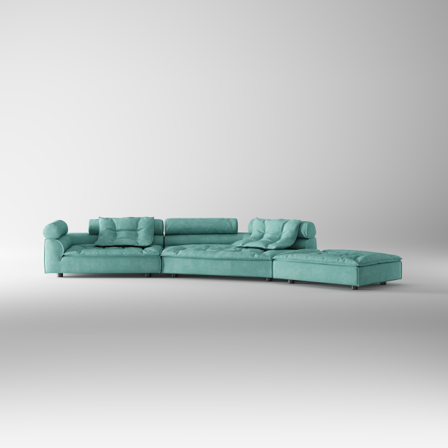 Custom Arc Fabric Sofa for Commercial Villa Project SF-1018