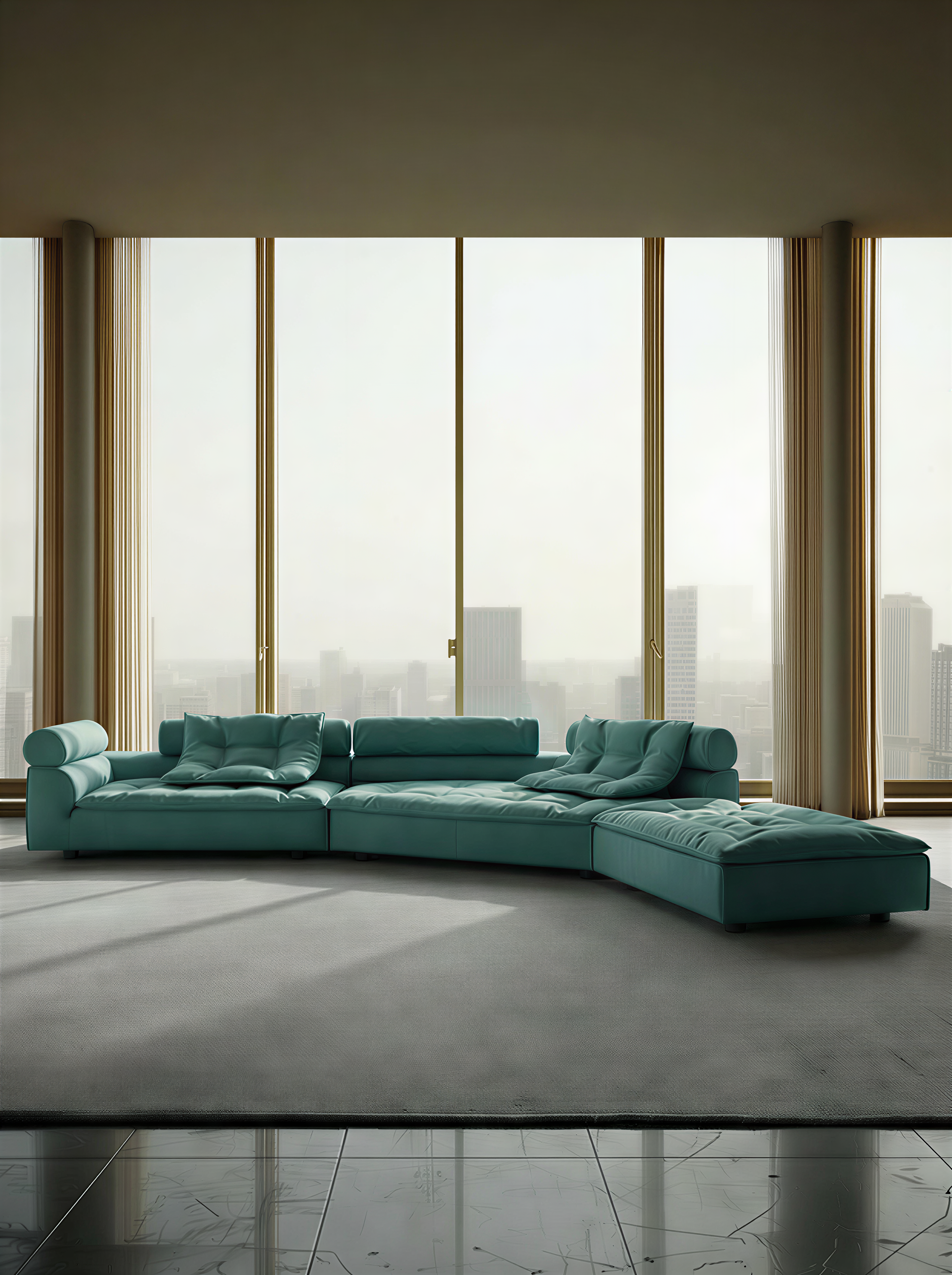 Custom Arc Fabric Sofa for Commercial Villa Project SF-1018