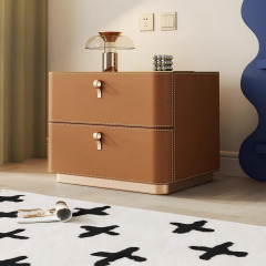 Solid Wood 2-Drawer Bedside Nightstand for Bedroom Storage BT-6003