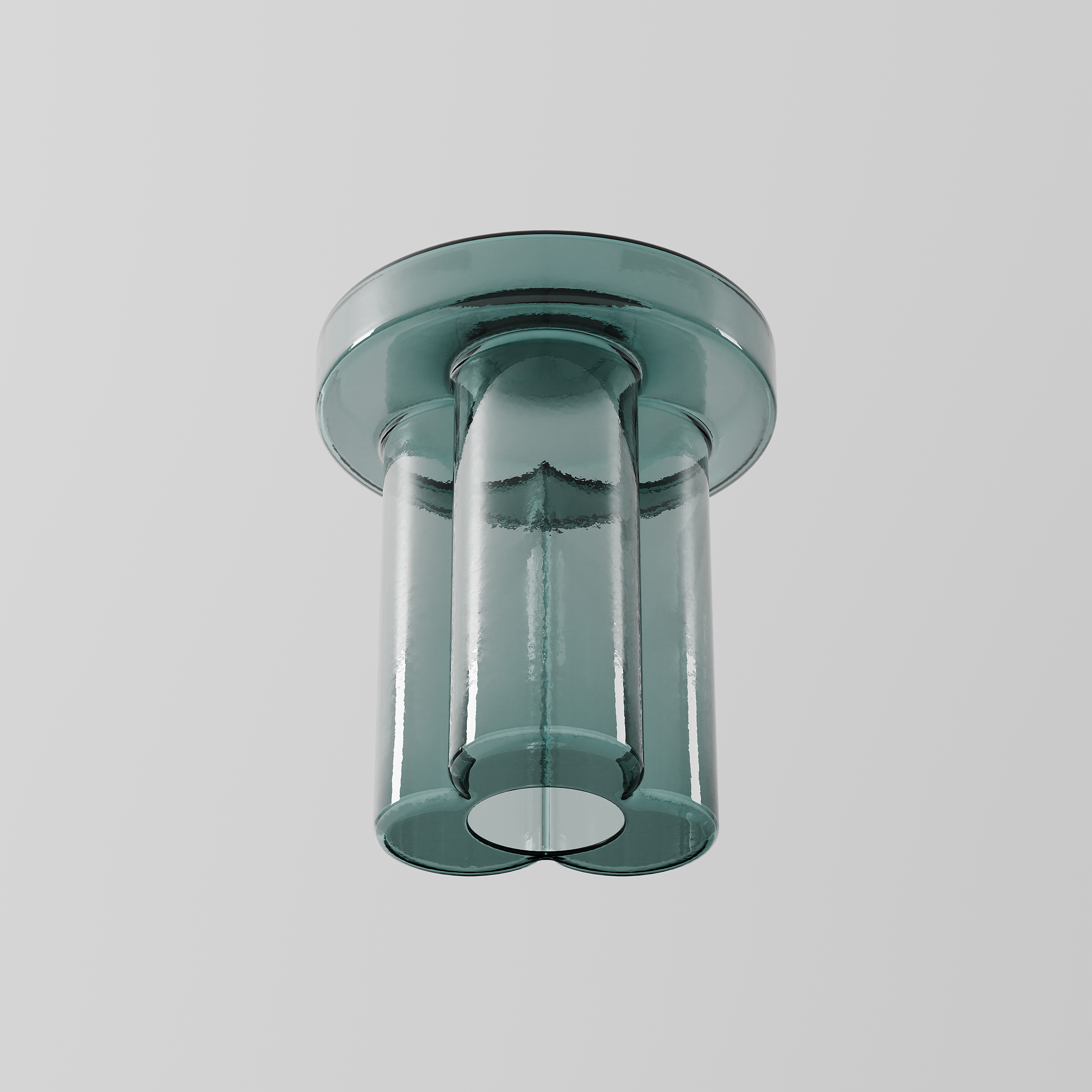 Transparent Green Glass Cylinder Side Table for Modern Apartment 1724