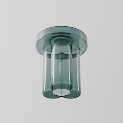 Transparent Green Glass Cylinder Side Table for Modern Apartment 1724
