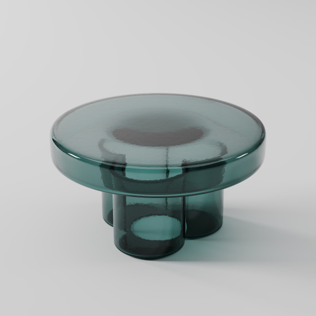 Tinted Glass Round End Table for High-end Interior Space 1725