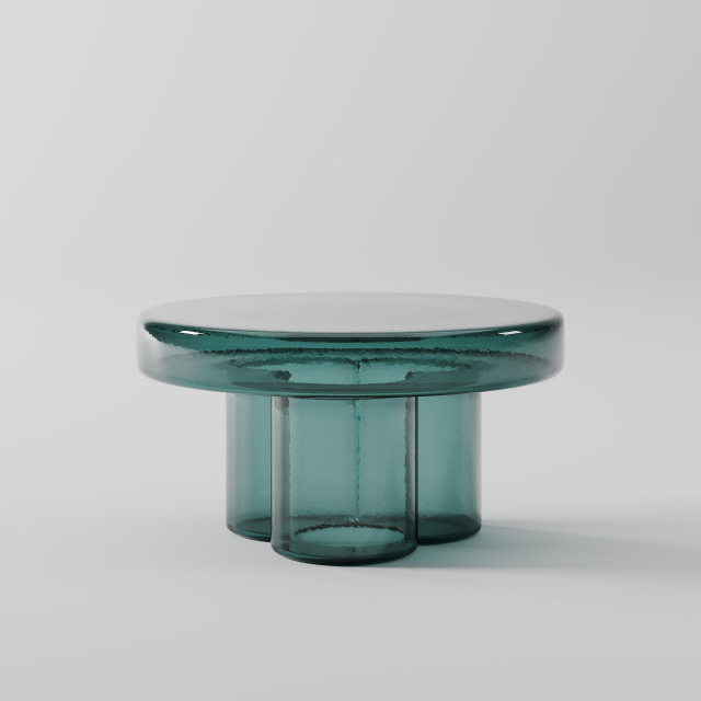 Tinted Glass Round End Table for High-end Interior Space 1725