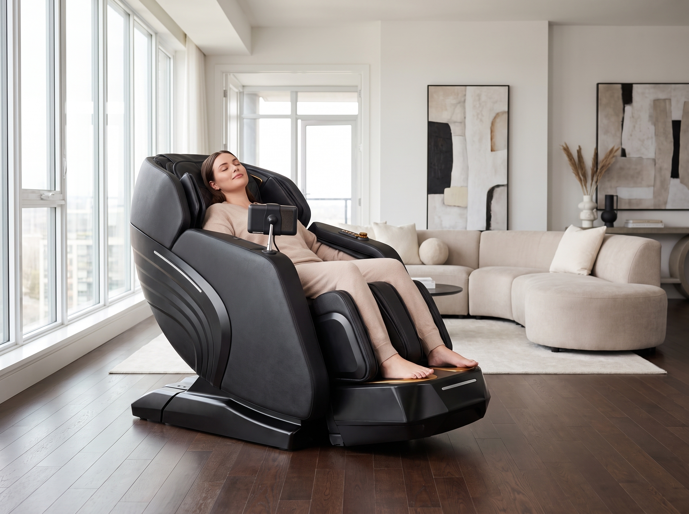 Zero Gravity Full Body Massage Chair, 3D SL Track Electric Massage Recliner with Heat & Foot Reflexology for Home Office H885