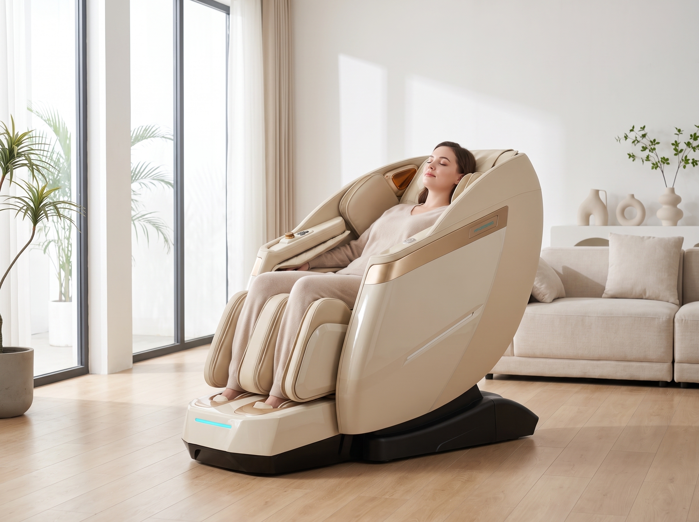 Full Body Zero Gravity Massage Chair, 3D SL Track Electric Massage Recliner with Airbag Heating Foot Massage for Home Office H658