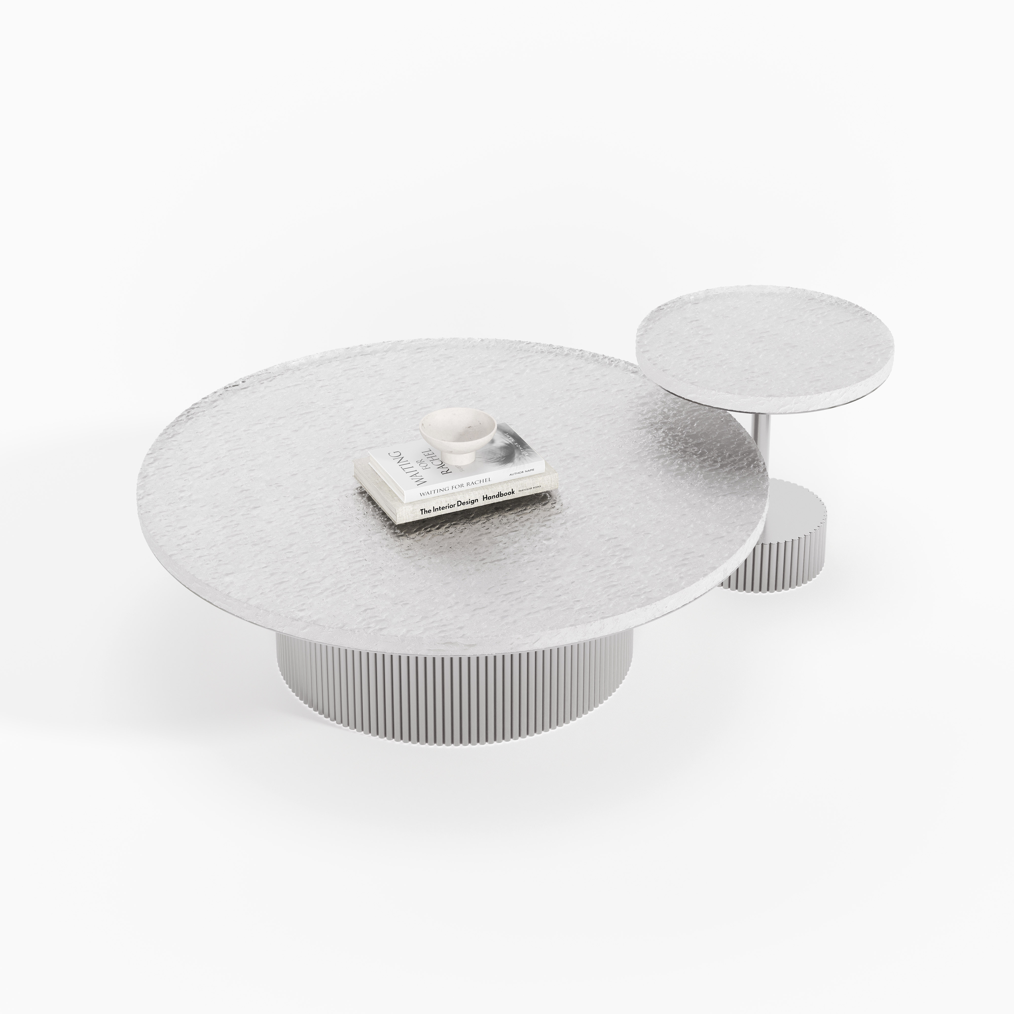 Nesting Round White Coffee Table Set, Multi-size Combination Center Table for Apartment Interior A006