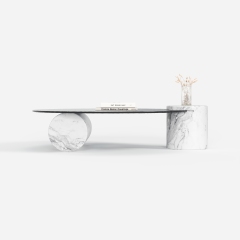 Irregular Stone Base Coffee Table, Designer Marble Top Center Table for Luxury Villa Living Room A008
