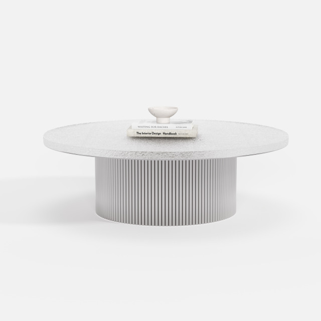 Nesting Round White Coffee Table Set, Multi-size Combination Center Table for Apartment Interior A006