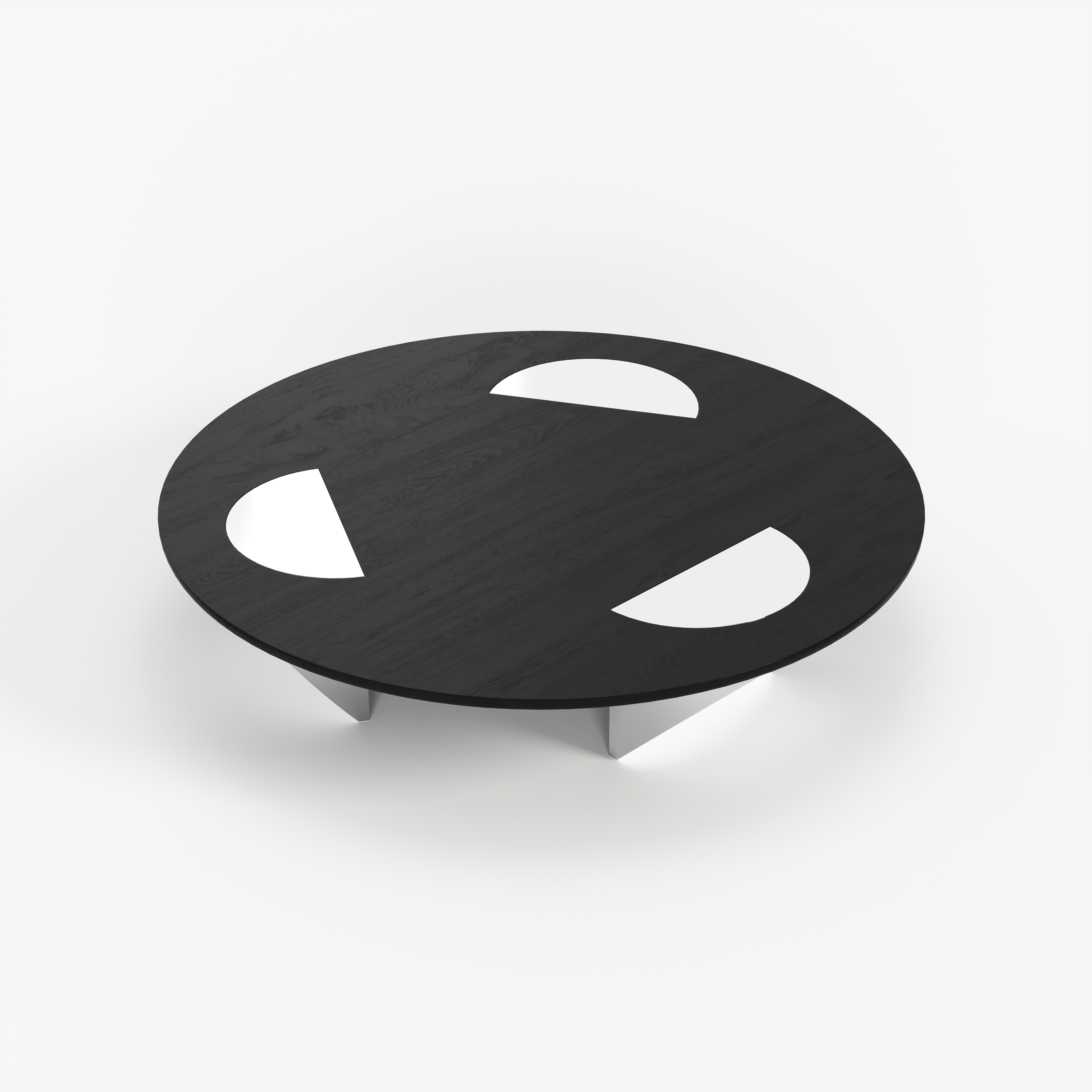 Round Black Marble Coffee Table with Metal Base, Modern Minimalist Center Table for High-end Residence A007