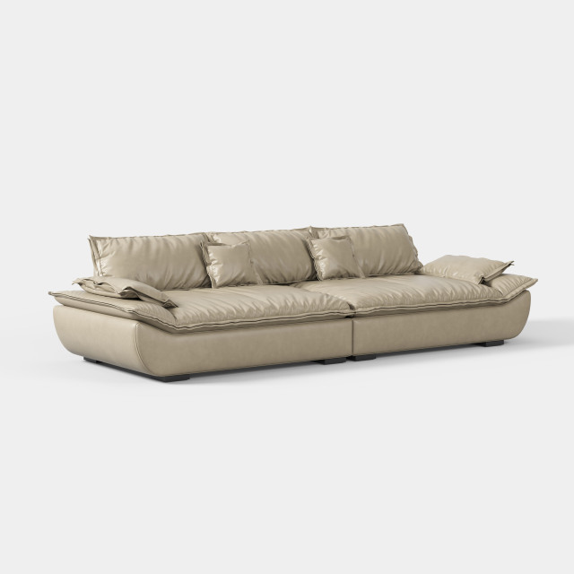Italian Style Low‑profile Fabric Sectional Sofa, Large Size Living Room Home Sofa  665#