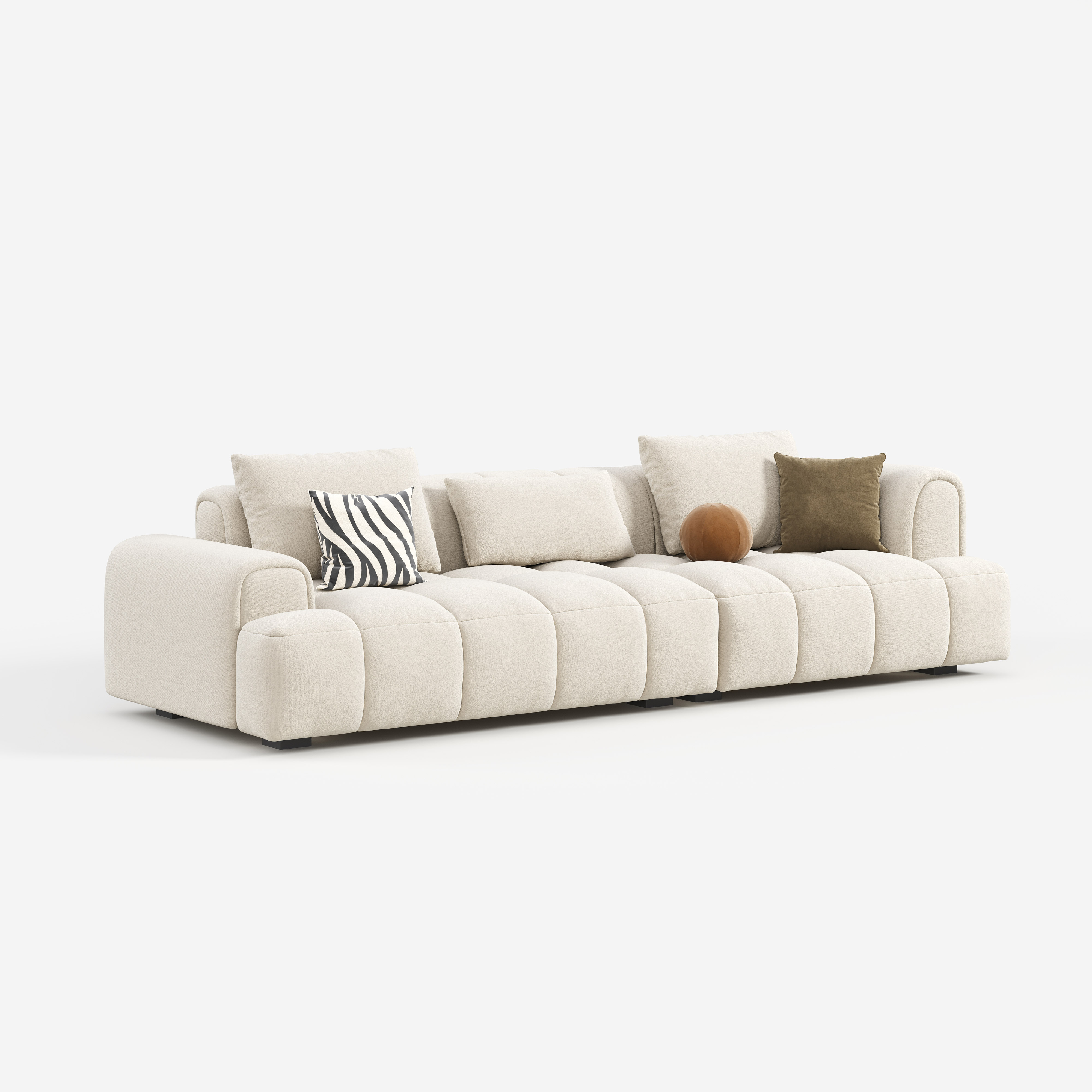 Cloud‑like Modular Boucle Fabric Sofa, Modern Cream Style Living Room Sectional Sofa  629#