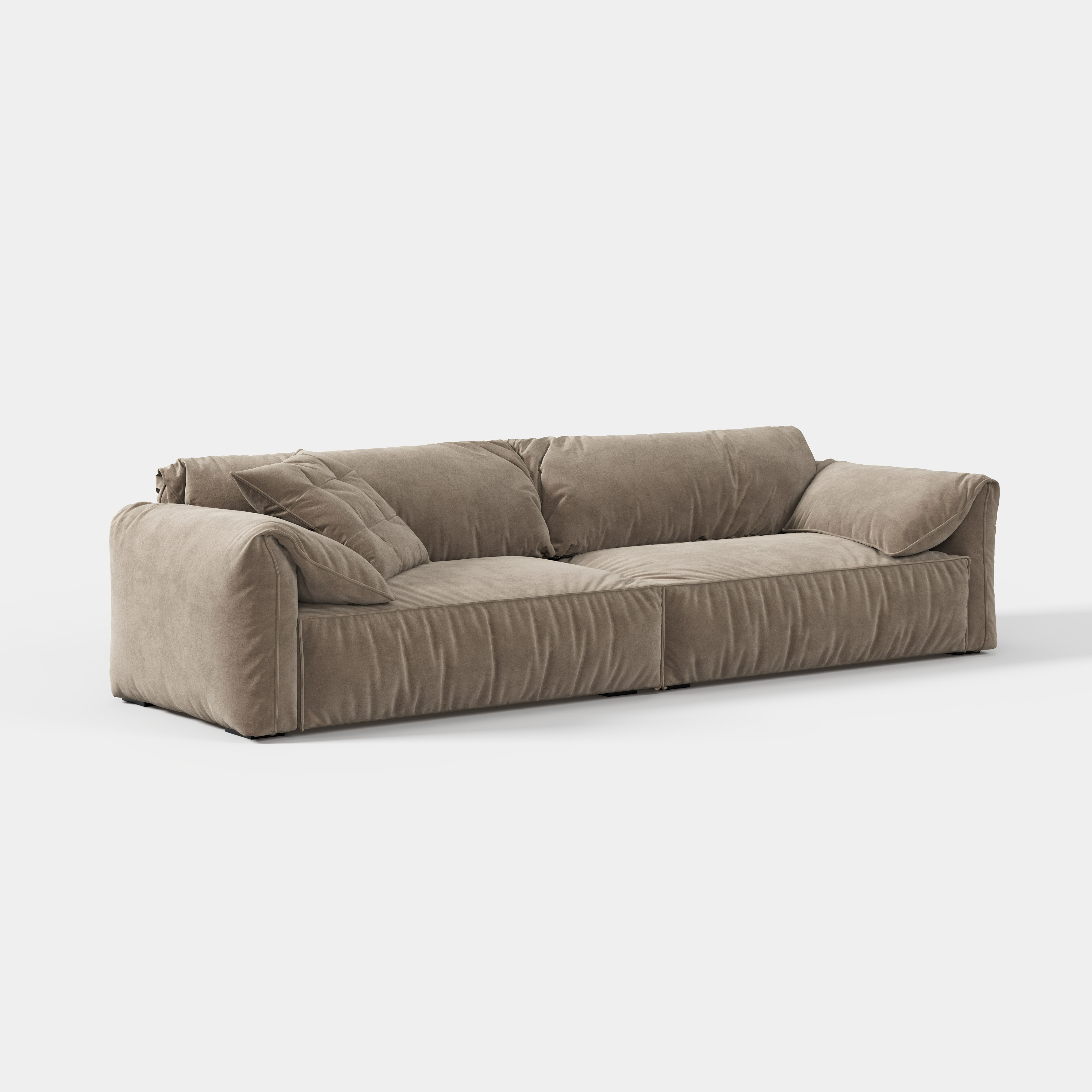 Minimalist Low‑back Upholstered Sectional Sofa, Modern Home Living Room Furniture Couch  620#