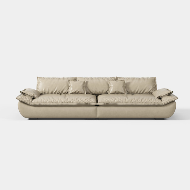 Italian Style Low‑profile Fabric Sectional Sofa, Large Size Living Room Home Sofa  665#