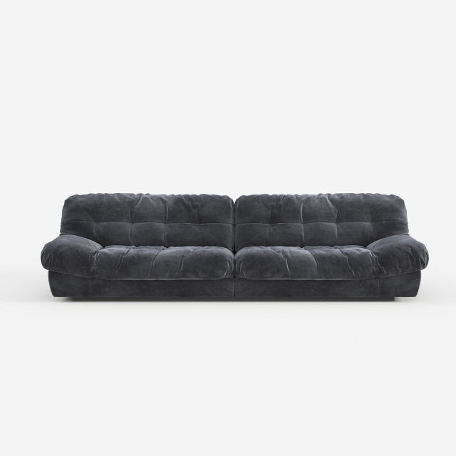 Modern Dark Fabric Modular Sofa, Minimalist Upholstered Couch For Living Room  621#