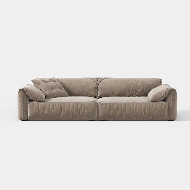 Minimalist Low‑back Upholstered Sectional Sofa, Modern Home Living Room Furniture Couch  620#