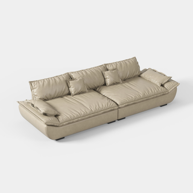 Italian Style Low‑profile Fabric Sectional Sofa, Large Size Living Room Home Sofa  665#