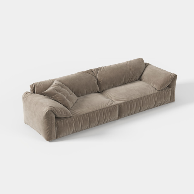 Minimalist Low‑back Upholstered Sectional Sofa, Modern Home Living Room Furniture Couch  620#