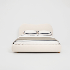 Rounded Soft Fabric Bed for Luxury Residential Bedroom MJ-C32