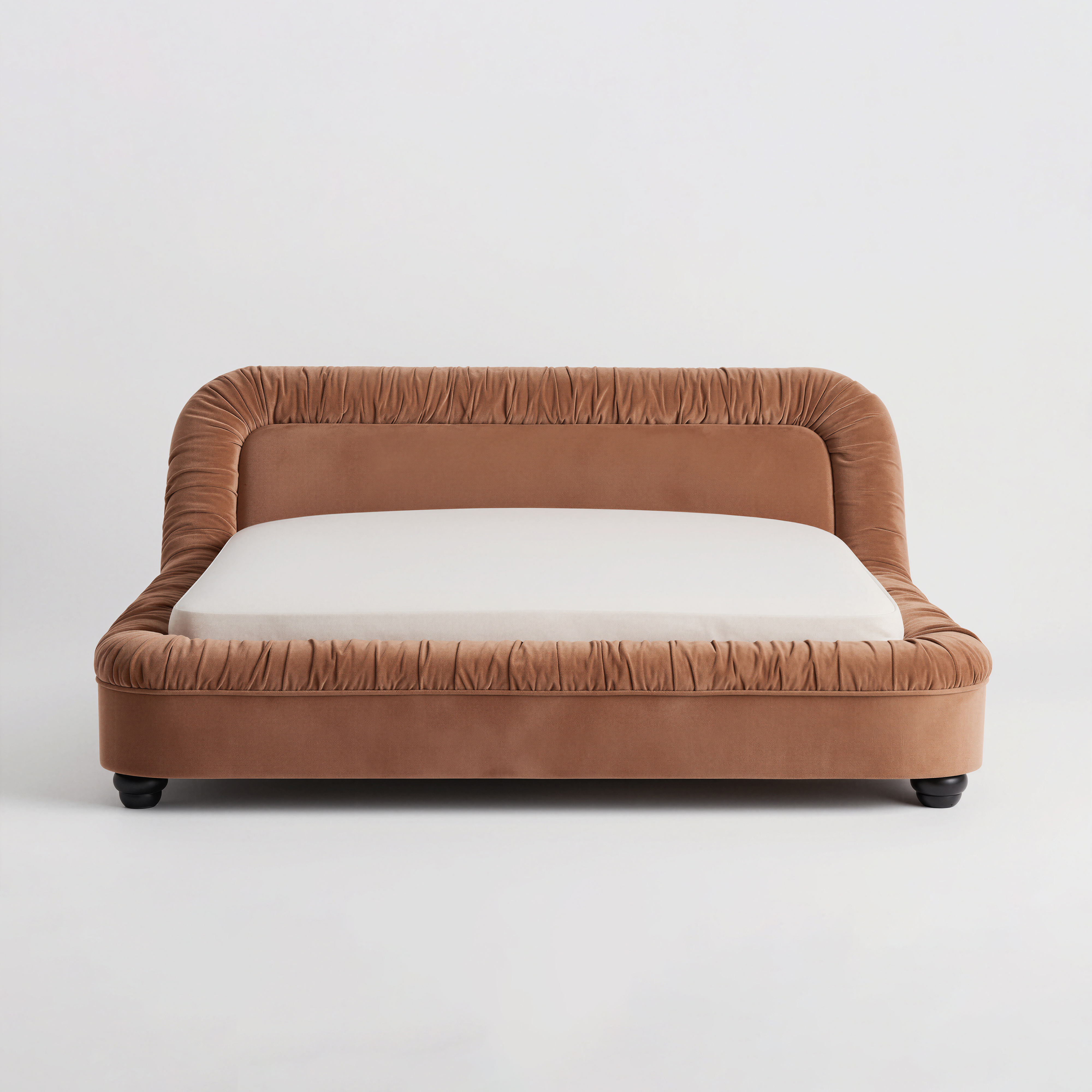 Fringe Decor Curved Upholstered Bed for Villa Master Bedroom MJ-C03