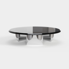 Round Floating Designer Coffee Table, Modern Art Center Table for Living Room A021
