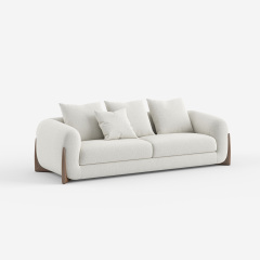 Modern Light Grey Fabric Sectional Sofa, Minimalist Upholstered Corner Sofa for Home 950#