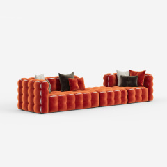 Red Contrast Color Modular Sectional Sofa, Designer Living Room Corner Sofa for Artistic Space 963#