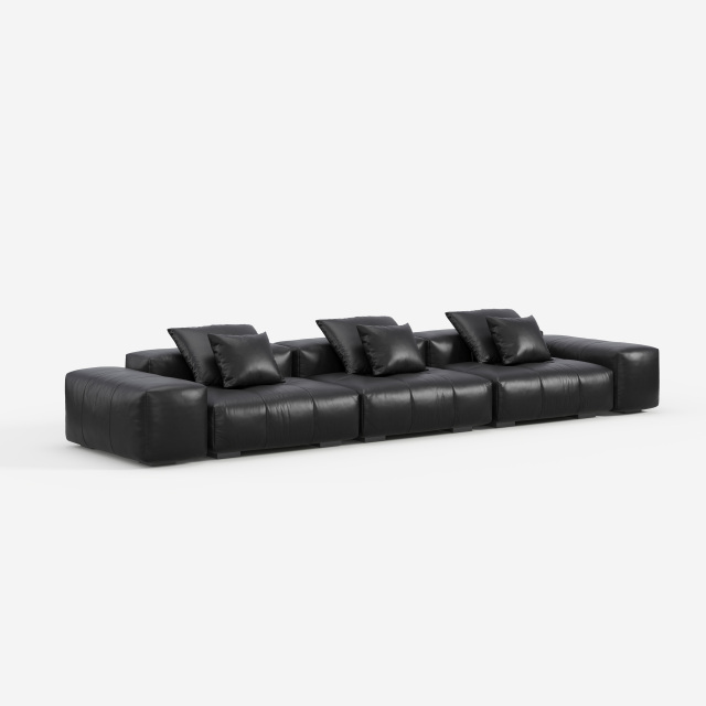 Modern Black Pixel Sofa, Minimalist Upholstered Corner Sofa for Living Room 910#