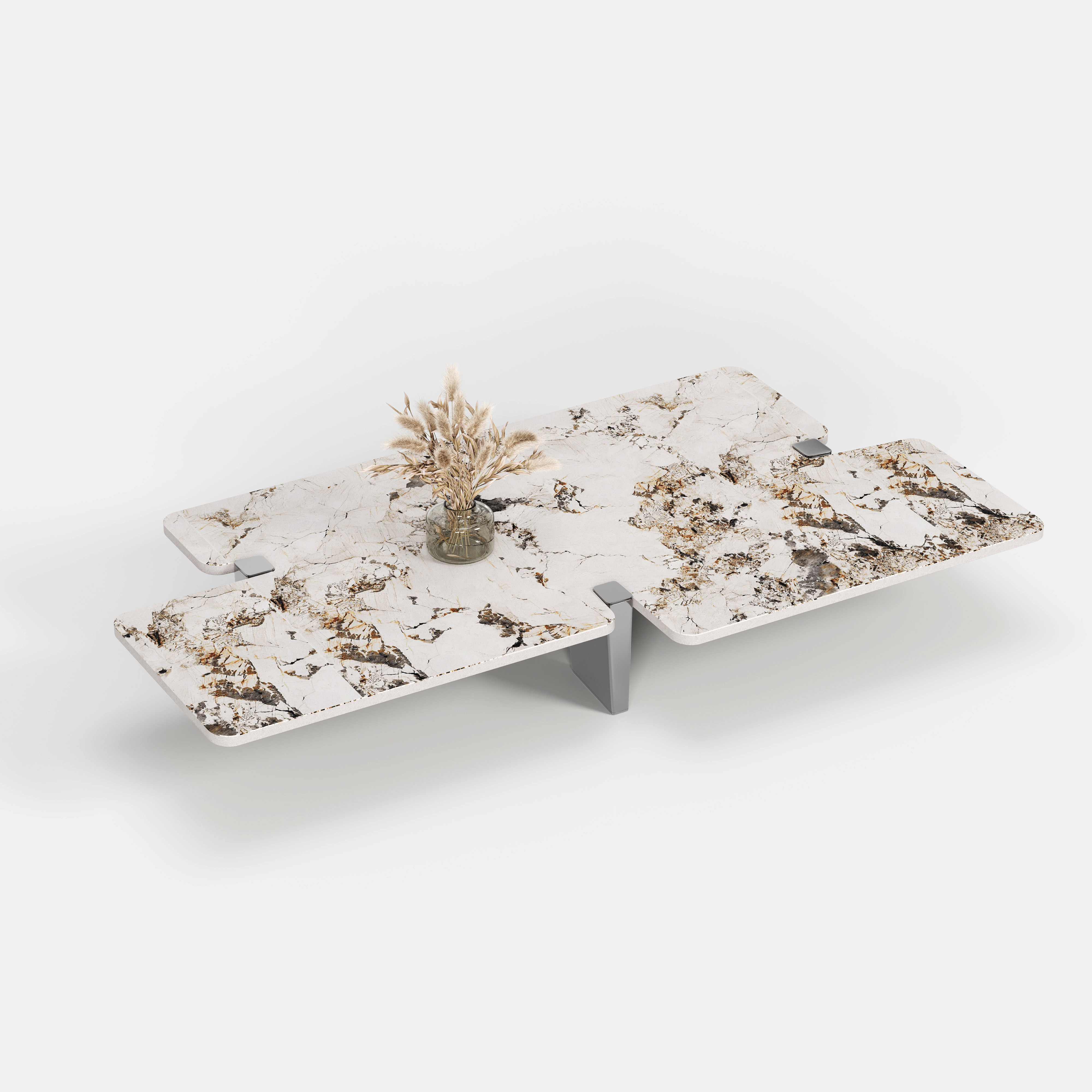 Irregular Natural Marble Coffee Table, Organic Shape Designer Center Table for Luxury Home A010