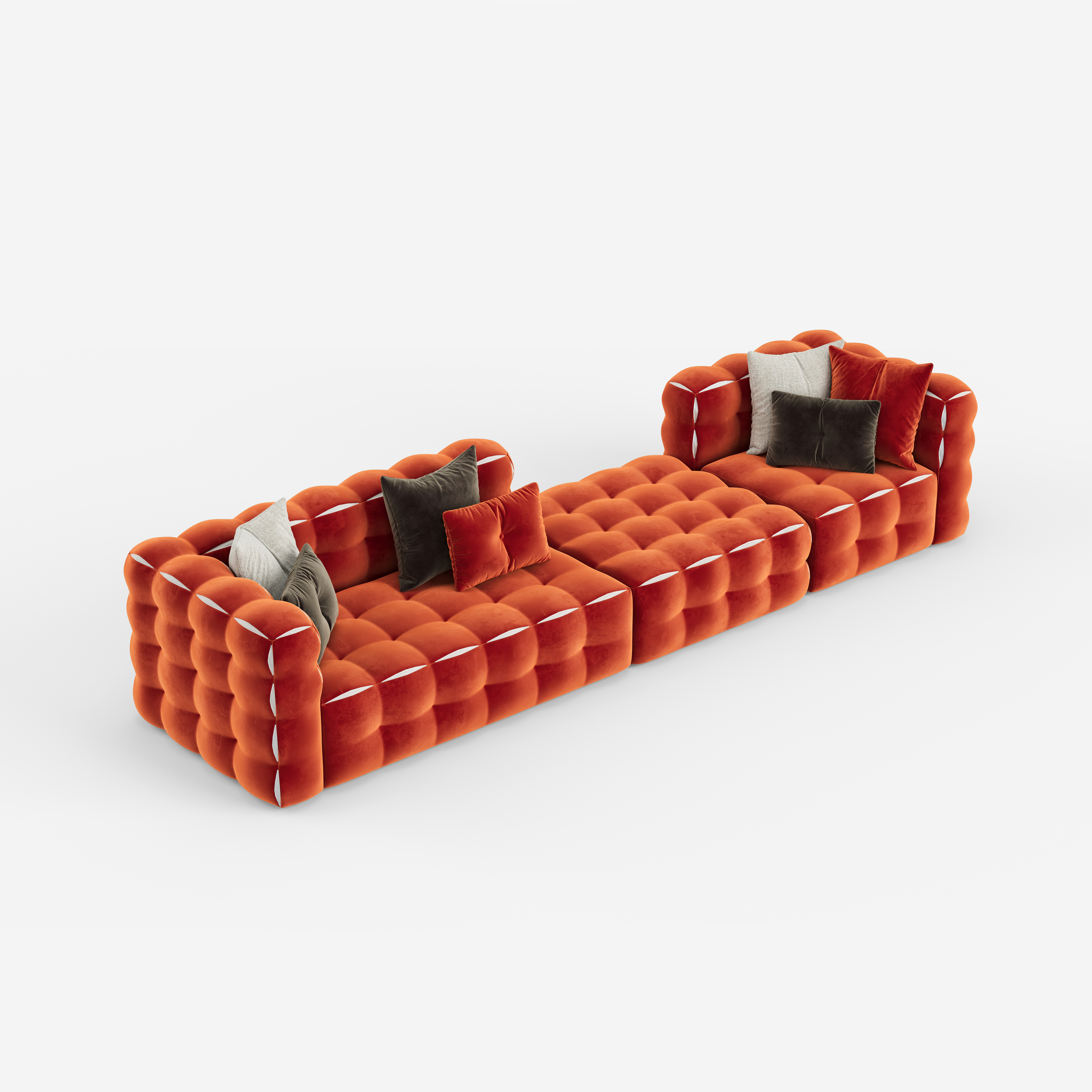 Red Contrast Color Modular Sectional Sofa, Designer Living Room Corner Sofa for Artistic Space 963#