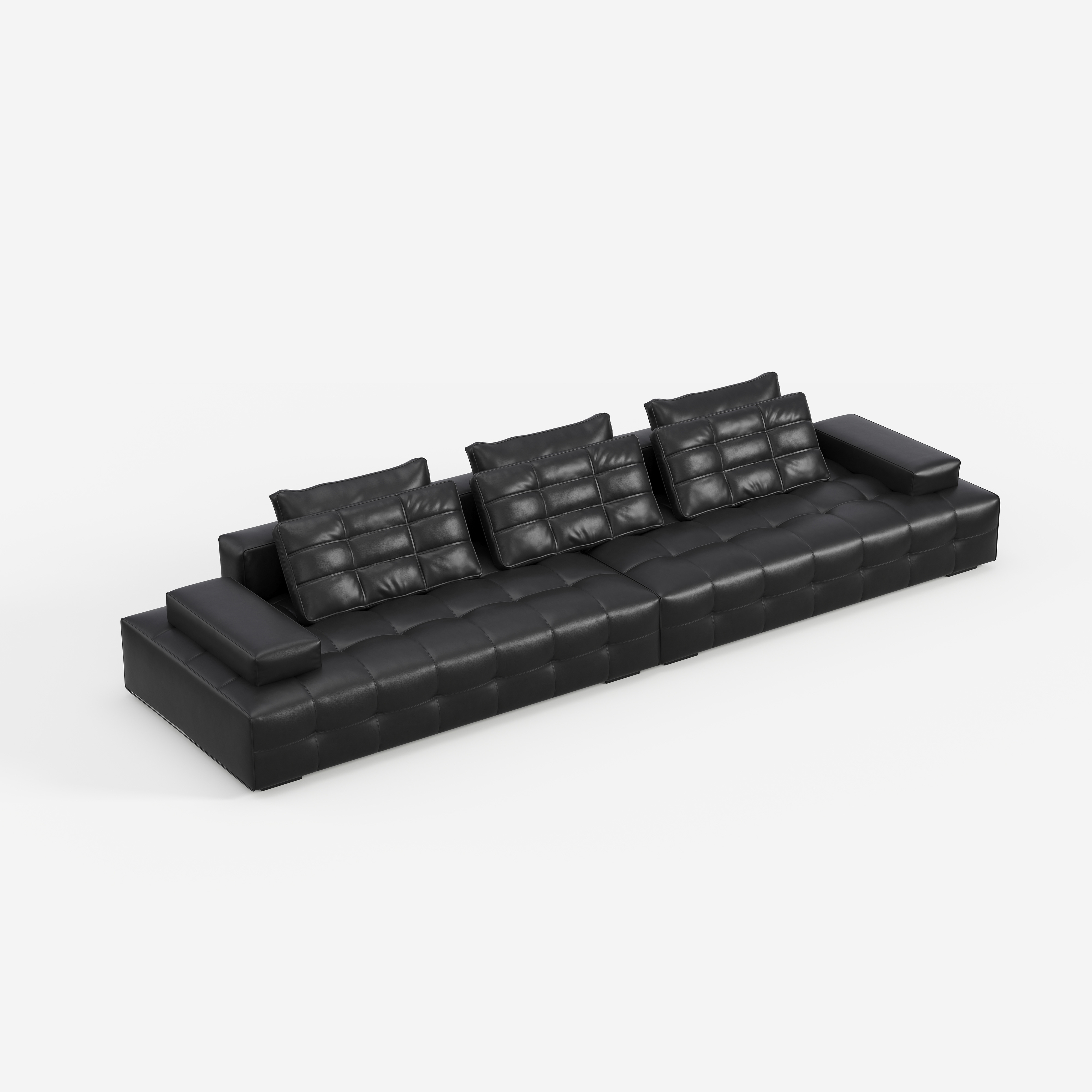 Contemporary Dark Modular Sofa, Luxury Fabric Sectional Couch for High-end Living Room 956#