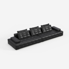 Contemporary Dark Modular Sofa, Luxury Fabric Sectional Couch for High-end Living Room 956#