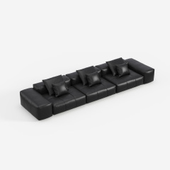 Modern Black Pixel Sofa, Minimalist Upholstered Corner Sofa for Living Room 910#