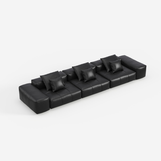 Modern Black Pixel Sofa, Minimalist Upholstered Corner Sofa for Living Room 910#