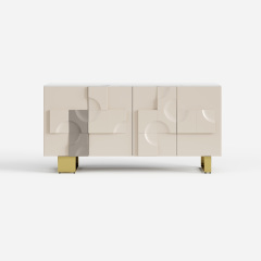 Luxury Embossed Sideboard Cabinet, Decorative Buffet with Gold Metal Legs 13
