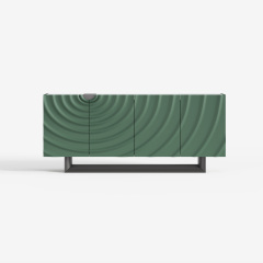 Modern Textured Wave Sideboard, Green Decorative Buffet Storage Cabinet for Living Room Entryway 68